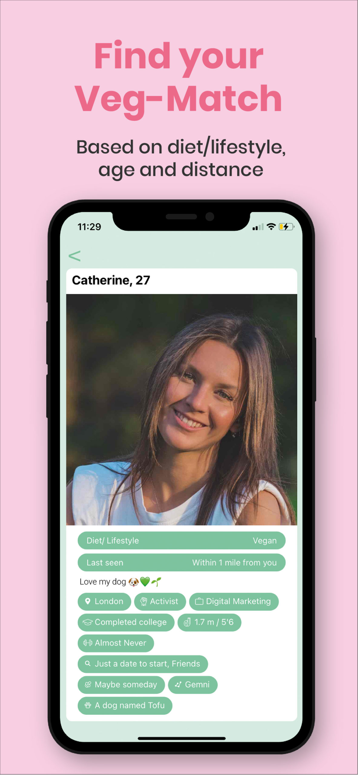 vegetarian dating app